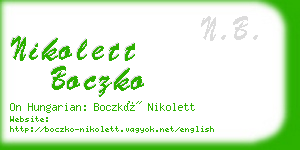 nikolett boczko business card